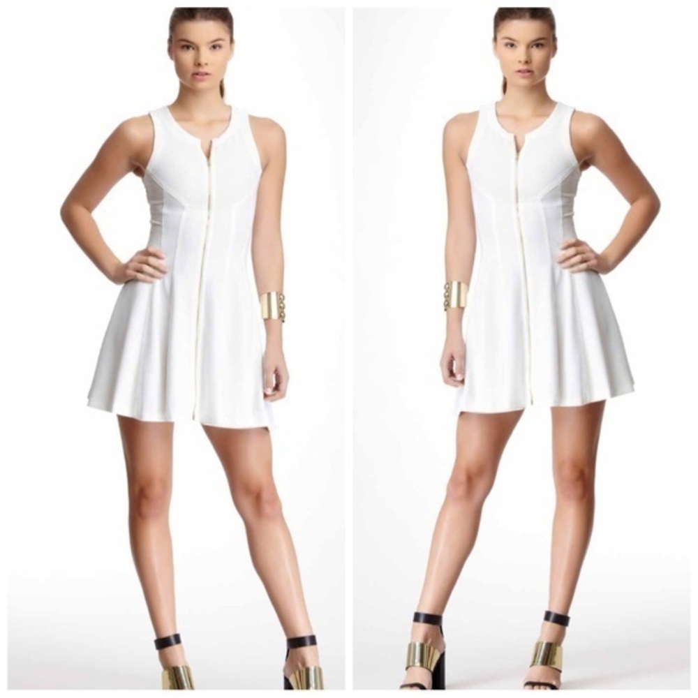 Nordstrom White Zip-Front Mini Dress - Picture 1 of 2